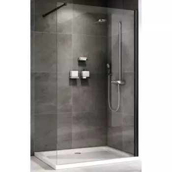 Душевой уголок Abber Immer Offen 90х90 с поддоном, черный (AG61090B, ST17T)