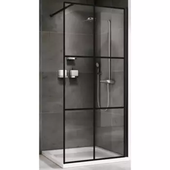Душевой уголок Abber Immer Offen 90х90 с поддоном, черный (AG62090B, ST17T)