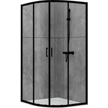 Душевой уголок Abber Schwarzer Diamant 90х90 с поддоном, прозрачный, черный (AG01090B, ST07T)