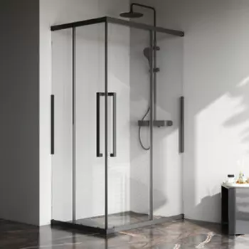 Душевой уголок Am.Pm Func Square Slide 120х80 прозрачный, черный матовый (W84G-403-12080-BT)