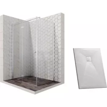 Душевой уголок Ambassador Diamond 120х90 с поддоном, левый, прозрачный, хром (12011108L, GR-S190120Q)