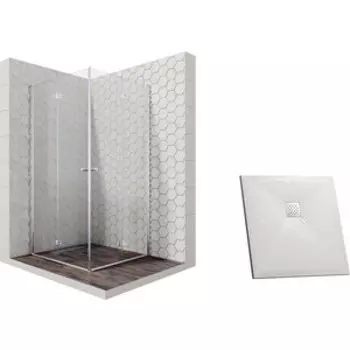 Душевой уголок Ambassador Diamond 90х90 с поддоном, прозрачный, хром (12011109, GR-S19090Q)