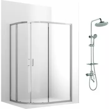 Душевой уголок Ambassador Kingston 110х80 с душевой системой Lemark, прозрачный, хром (14011110, LM7010C)