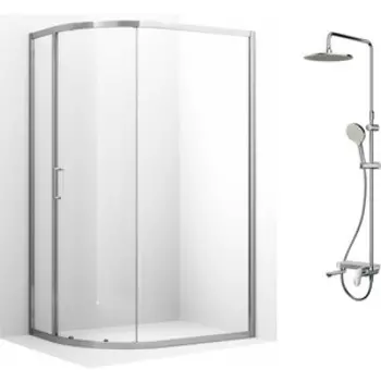 Душевой уголок Ambassador Kingston 120х80 с душевой системой Am.Pm, прозрачный, хром (14011117, F0780700)