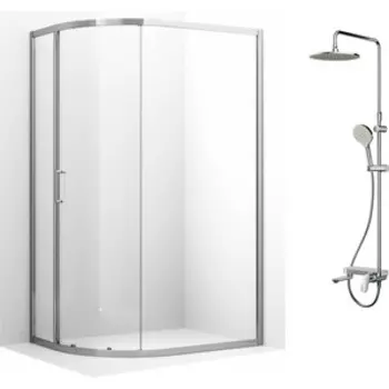 Душевой уголок Ambassador Kingston 120х90 с душевой системой Am.Pm, прозрачный, хром (14011118, F0780700)
