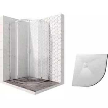 Душевой уголок Ambassador Kingston 90x90 с поддоном, прозрачный, хром (14011104, GR-S19090)