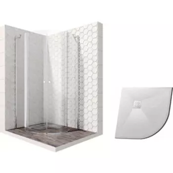 Душевой уголок Ambassador Nord 100x100 с поддоном, прозрачный, хром (13011102, GR-S1100100)