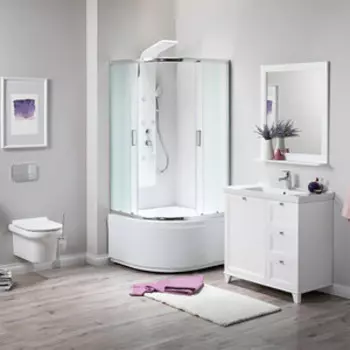 Душевой уголок Aquanet 90х90 с поддоном, матовый, хром (SE-900Q-Short, 225376)