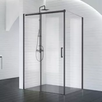 Душевой уголок BelBagno Acqua 130х90 прозрачный, черный (ACQUA-AH-1-130/90-C-NERO)