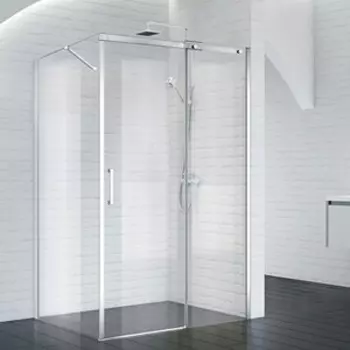 Душевой уголок BelBagno Acqua AH-1 100х80 правый, прозрачный, с поддоном, хром (ACQUA-AH-1-100/80-C-Cr, TRAY-BB-AH-100/80-15-W-R)