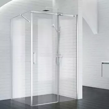 Душевой уголок BelBagno Acqua AH-1 120х80 правый, прозрачный, с поддоном, хром (ACQUA-AH-1-120/80-C-Cr, TRAY-BB-AH-120/80-15-W-R)