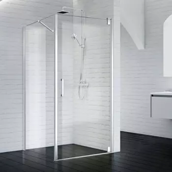 Душевой уголок BelBagno Marmi AH-1 100х80 правый, прозрачный, с поддоном, хром (MARMI-AH-1-100/80-C-Cr, TRAY-BB-AH-100/80-15-W-R)