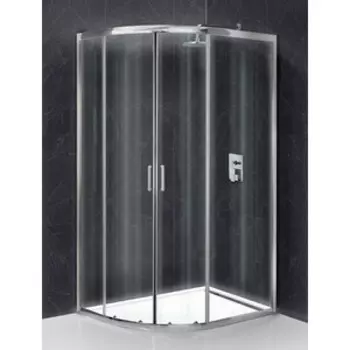 Душевой уголок BelBagno Uno 195-RH-2 120х80 правый, с поддоном, прозрачный, хром (UNO-195-RH-2-120/80-C-Cr, ЛП00016)