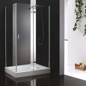 Душевой уголок Cezares Bergamo AH-1 100x90 правый, с поддоном, прозрачный, хром (BERGAMO-W-AH-1-100/90-C-Cr-R, ЛП00081)