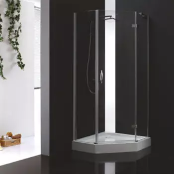 Душевой уголок Cezares Bergamo P-1 90x90 правый, прозрачный, хром (BERGAMO-W-P-1-90-C-Cr-R-IV)