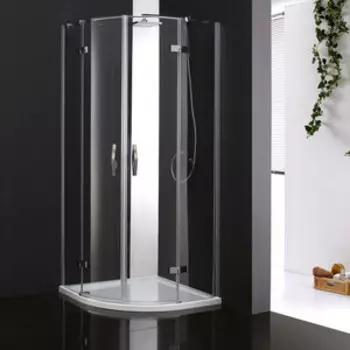 Душевой уголок Cezares Bergamo P-1 90x90 правый, прозрачный, хром, с поддоном