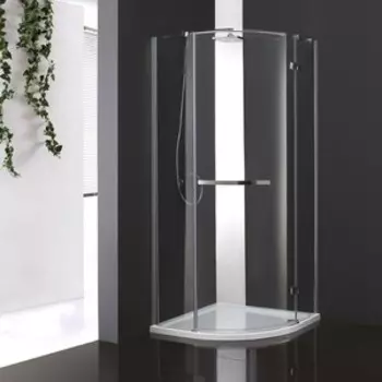 Душевой уголок Cezares Bergamo R-1 Arco 90x90 левый, прозрачный, хром, с поддоном