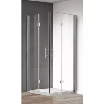 Душевой уголок Cezares ECO-O ASH-2 100x80 прозрачный, хром, с поддоном