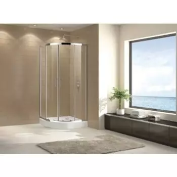 Душевой уголок Cezares ECO-O R-2 90x90 рифленый Punto, хром, с поддоном