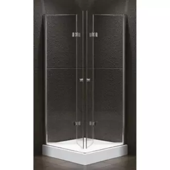 Душевой уголок Cezares Elena ASH-2 100x80 прозрачный, хром (ELENA-W-ASH-2-80/100-C-Cr)