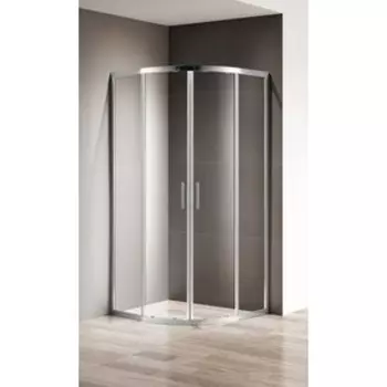 Душевой уголок Cezares Momento R-2 90x90 с поддоном, прозрачный, хром, (MOMENTO-R-2-90-C-Cr, ЛП00180)
