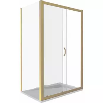 Душевой уголок Good Door Jazz WTW+SP 110x80 с поддоном, прозрачный, золото