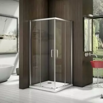 Душевой уголок Good Door Latte CR 80х80 с поддоном, прозрачный, хром матовый