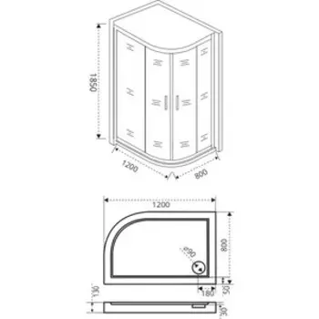 Душевой уголок Good Door Latte R 120х80 правый, с поддоном, матовый Grape, хром матовый