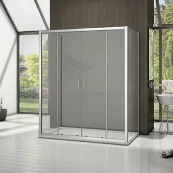 Душевой уголок Good Door Latte WTW-TD+SP+SP 160х90 с поддоном, матовый Grape, хром с поддоном, матовый