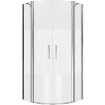 Душевой уголок Good Door Pandora R 90х90 с поддоном, прозрачный с рисунком Тростник, хром