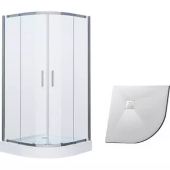 Душевой уголок Grossman Classic 90x90 с поддоном, прозрачный, хром (GR-0090, GR-S19090)