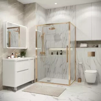 Душевой уголок Grossman Cosmo 100x80 прозрачный, золото сатин (120.K33.02.1080.32.00)