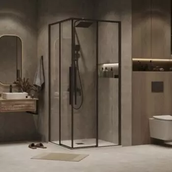 Душевой уголок Grossman Galaxy 70х70 прозрачный, черный матовый (300.K33.01.7070.21.00)