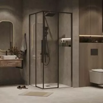 Душевой уголок Grossman Galaxy 70х70 прозрачный, графит сатин (300.K33.01.7070.42.00)