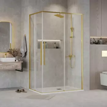 Душевой уголок Grossman Galaxy 90x80 прозрачный, золото сатин (300.K33.01.9080.32.00)