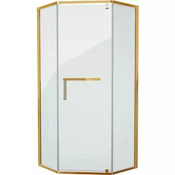 Душевой уголок Grossman Pragma 90x90 с поддоном, прозрачный, золото (PR-90GD, PR-ST-90D)