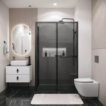 Душевой уголок Grossman Style 130x70 тонированный, черный матовый (120.K33.05.1370.21.10)