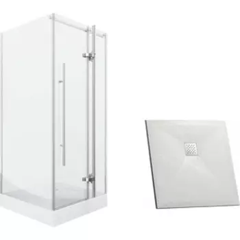 Душевой уголок Grossman Style 90х90 с поддоном, прозрачный, хром (GR-6090, GR-S19090Q)