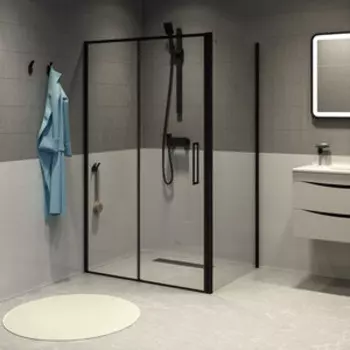 Душевой уголок IDDIS Slide 130х80 прозрачный, черный (SLI6BS3i69, SLI6BS8i23)