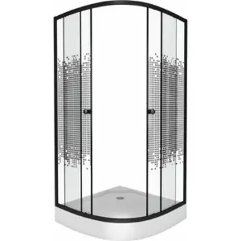Душевой уголок Niagara Eco 80x80 прозрачный с рисунком, черный (NG-003-14 BLACK)