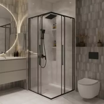 Душевой уголок Niagara Nova 90x90 прозрачный, черный матовый (NG-6823-34BLACK)