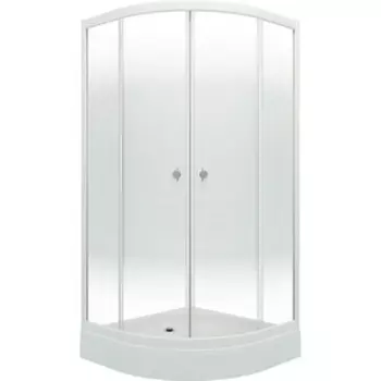 Душевой уголок Triton Лайт А 100x100 стекла с рисунком, профиль белый, низкий поддон (Щ0000039807)