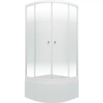 Душевой уголок Triton Лайт Б 90x90 стекла с рисунком, профиль белый, глубокий поддон (Щ0000039804)