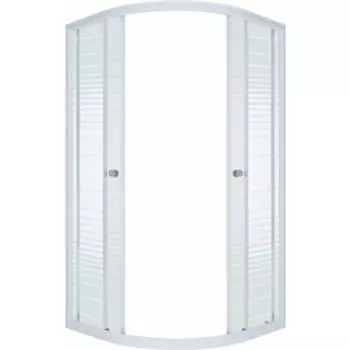 Душевой уголок Triton Стандарт 100x100 профиль белый, стекла полосы (Щ0000026698)