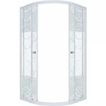 Душевой уголок Triton Стандарт 90x90x174 см, профиль белый, стекла узоры (Щ0000026692)