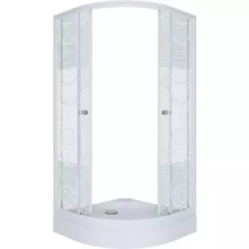 Душевой уголок Triton Стандарт А 100x100 профиль белый, стекла Аква узоры (Щ0000025928)