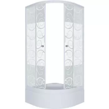 Душевой уголок Triton Стандарт Б 90х90 профиль белый, стекла Аква узоры (Щ0000025437)