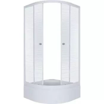 Душевой уголок Triton Стандарт В 90х90 профиль белый, стекла Аква полосы (Щ0000025438)