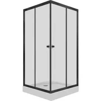 Душевой уголок Triton Вента-Блэк 90х90 с поддоном и сифоном, прозрачный, черный (Щ0000054465)