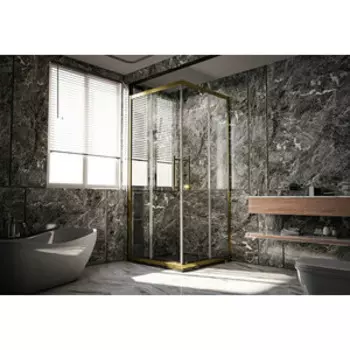 Душевой уголок Veconi Premium Trento PTC-20G 120х90 прозрачный, брашированное золото (PTC20-G-12090-01-C4)